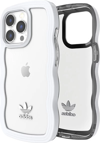 Mbështjellës Adidas OR Wavy për iPhone 13/13 Pro, 6.1", silikon, bardhë-transparente