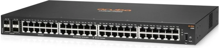 Switch Aruba 6100 JL676A, 48 porte Gigabit, 4 SFP+, kasë rack, i zi