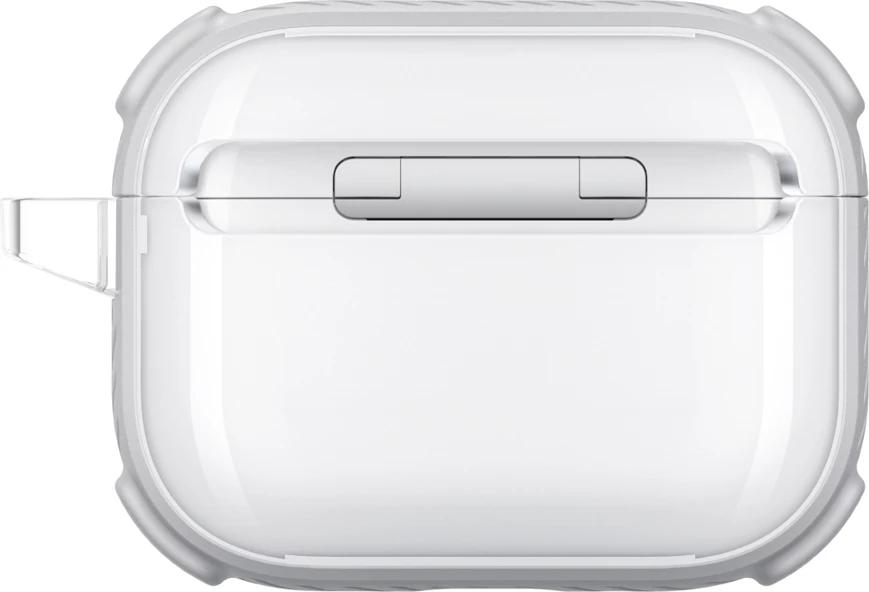 Mbështjellës AmazingThing Titan Pro Mag për AirPods Pro 3, PC/TPU, me karabinë, i tejdukshëm, i bardhë