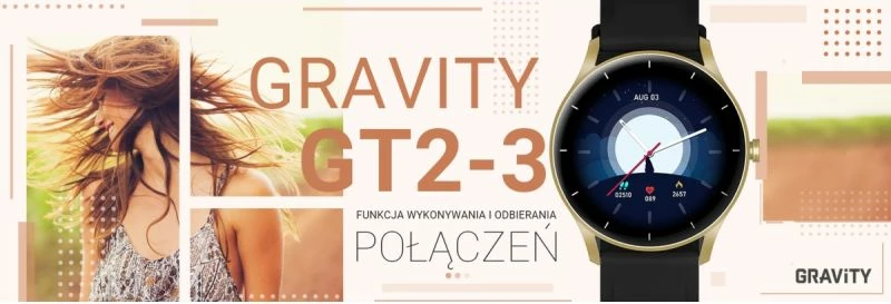 Smartwatch Gravity për femra, gold-black
