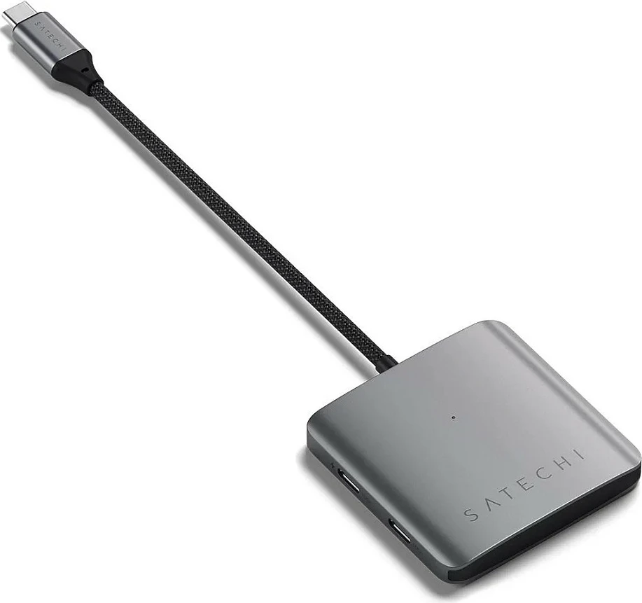 USB-C hub Satechi 4-Port PD 100W, 3x USB-C 3.2 Gen 2 10Gbps, gri