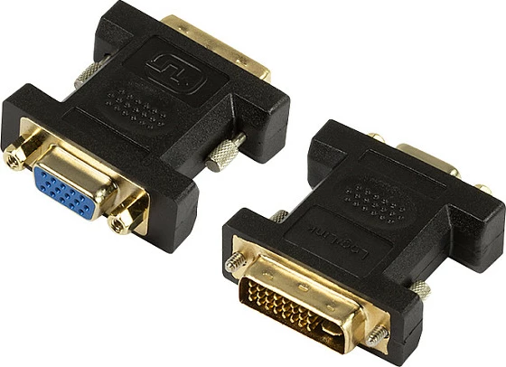 Adapter DVI-I në VGA LogiLink, 1080p, i zi