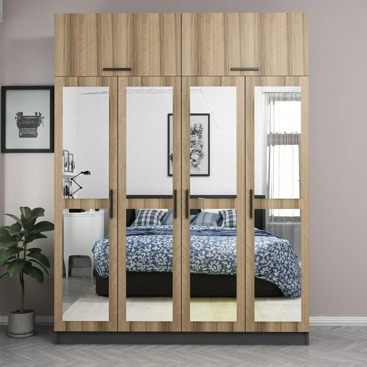 Dollap garderobe, ngjyrë dore, Skye Decor, 180x255x52 cm