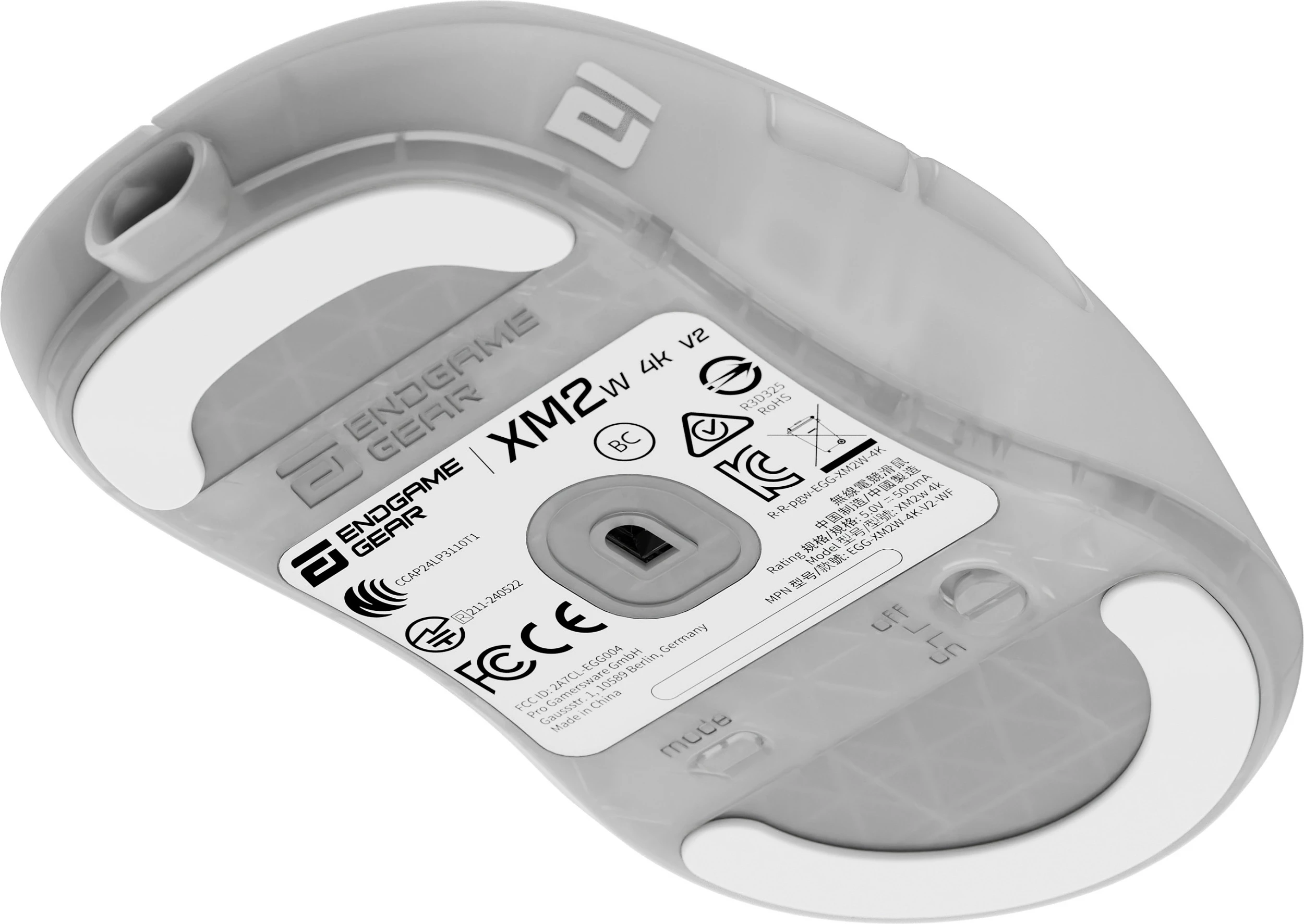 Maus gaming Endgame Gear XM2w 4K v2, pa kabllo, White Frost