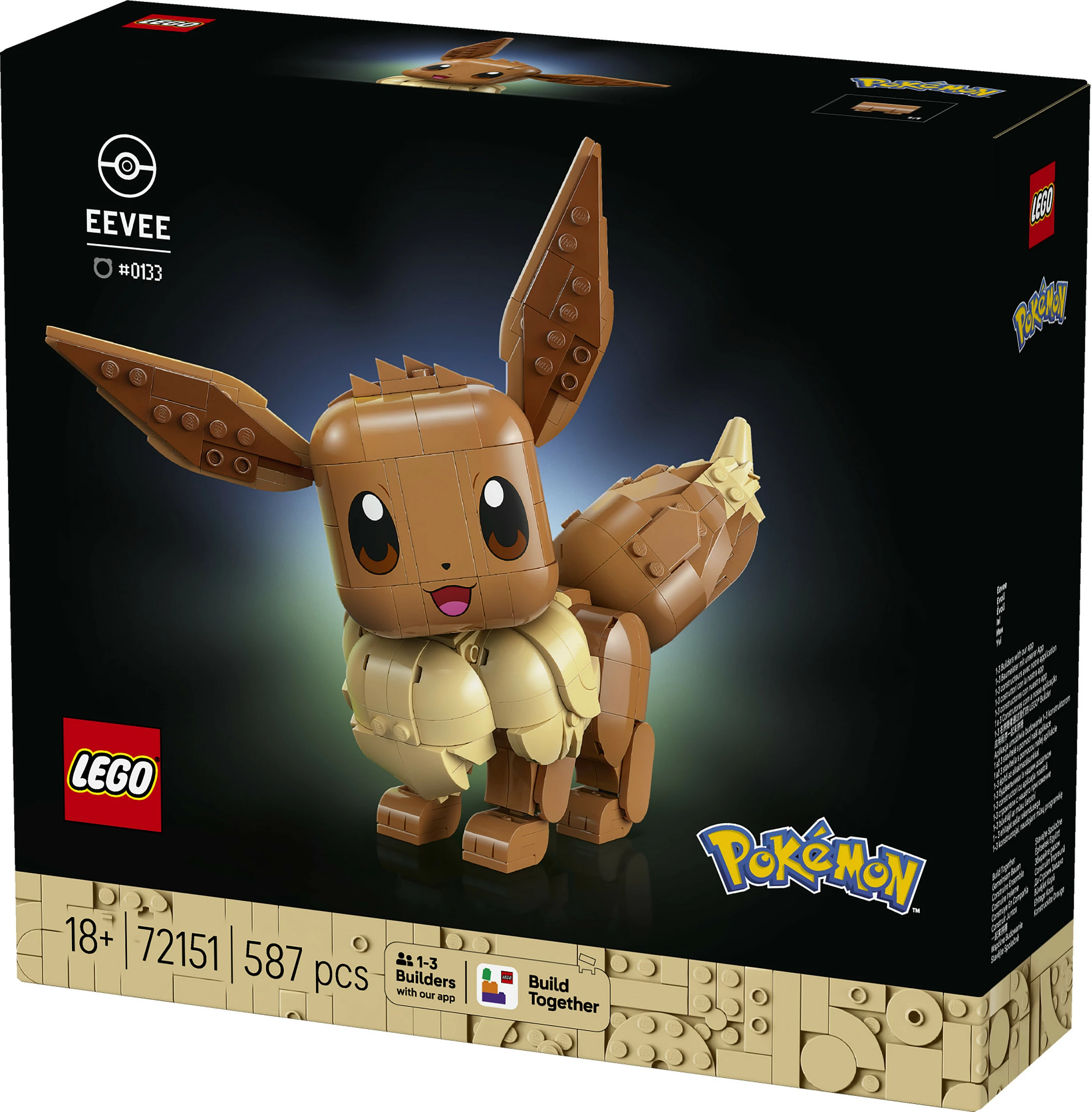 Set ndërtimi LEGO Pokémon Eevee (Evoli) 72151, 587 copë, 18+, Multicolor