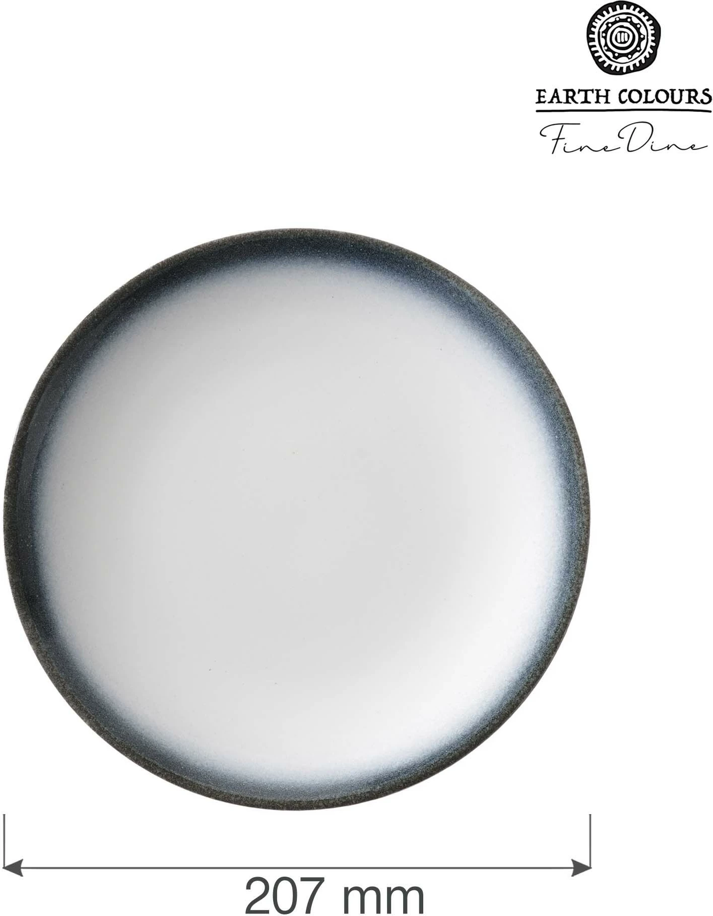 Pjatë e rrafshët Fine Dine Silk Ø207 mm, gri, set 3 copë