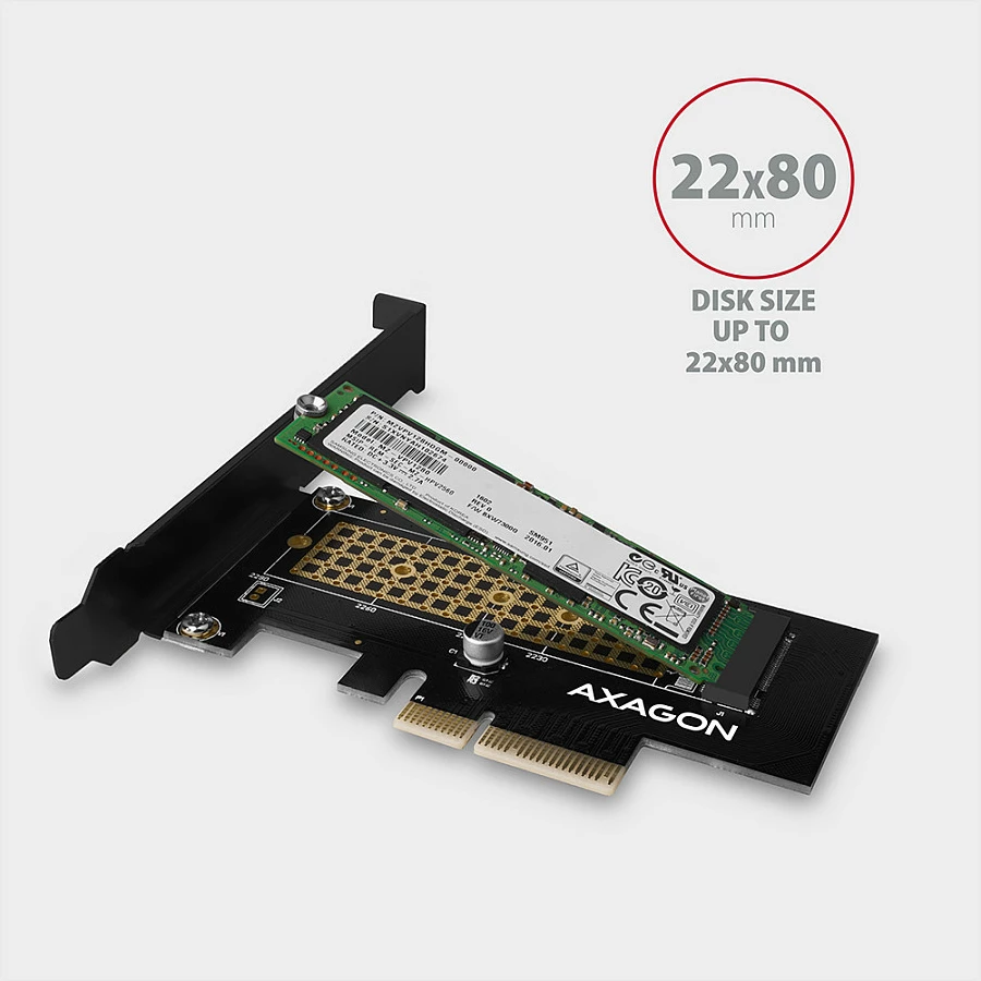 Adapter PCIe Axagon PCEM2-N, M.2 NVMe 2280, PCIe 3.0 x4, ftohje pasive