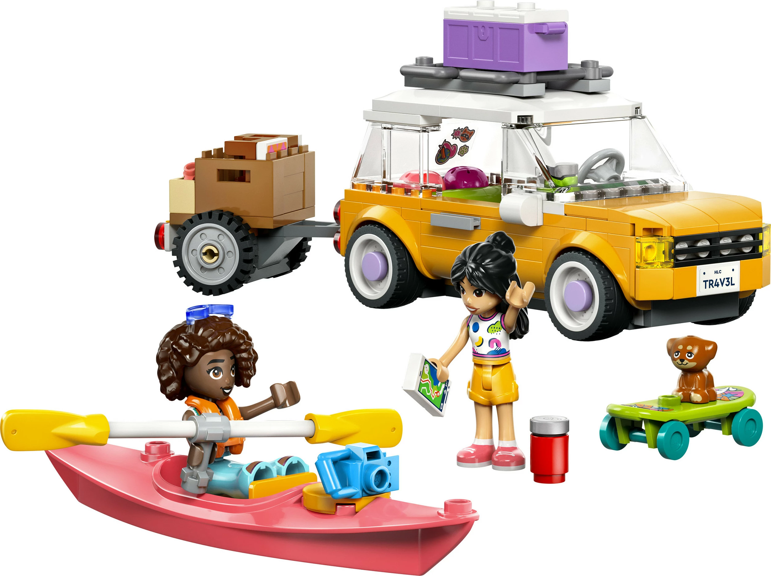 Set ndërtimi LEGO Friends 42659, veturë udhëtimi, 220 copë, e verdhë