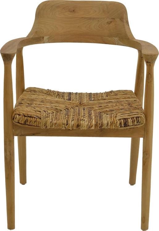 Karrige me krahë Denverone dru teak natyral-litar banane 57x54x79cm