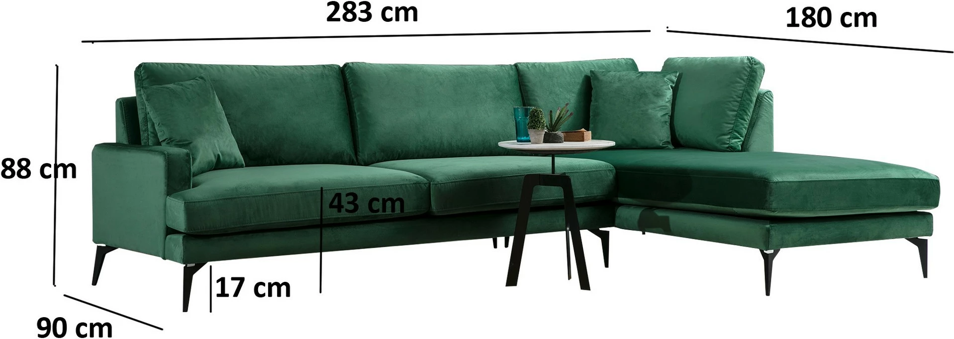 Këndare e gjelbër për sallon, Atelier del Sofa, Papira Corner (L3+CHL)