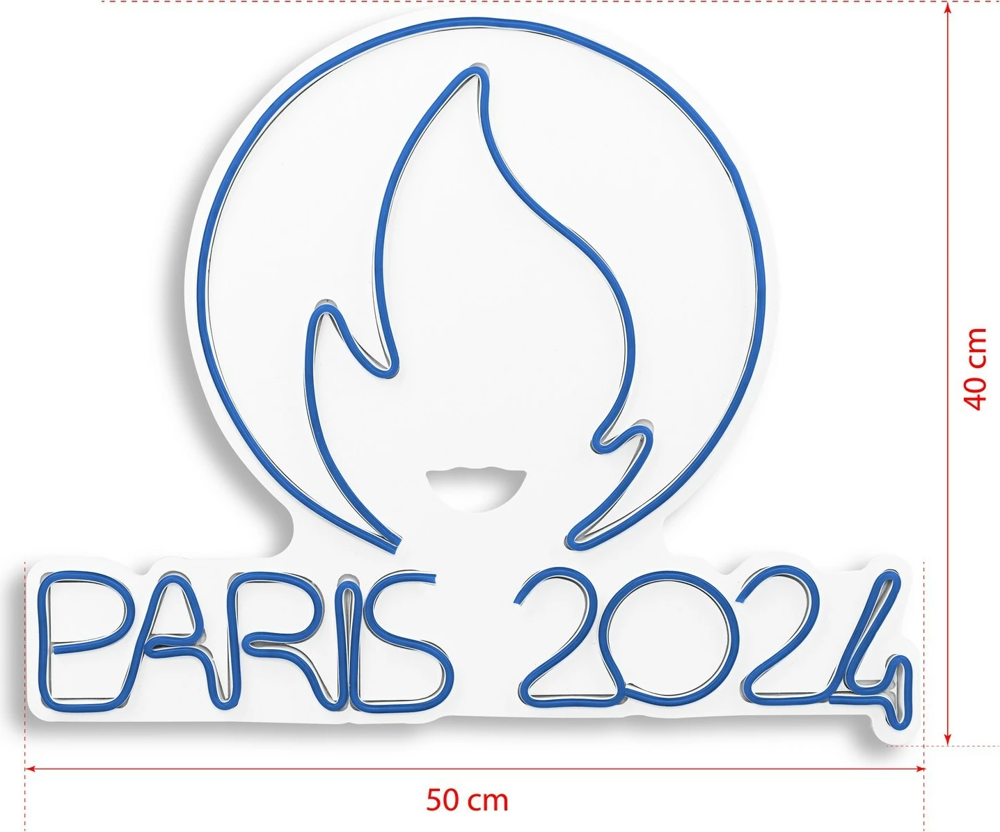 Dritë dekorative muri, plastikë LED, Paris 2024, ngjyrë e kaltër