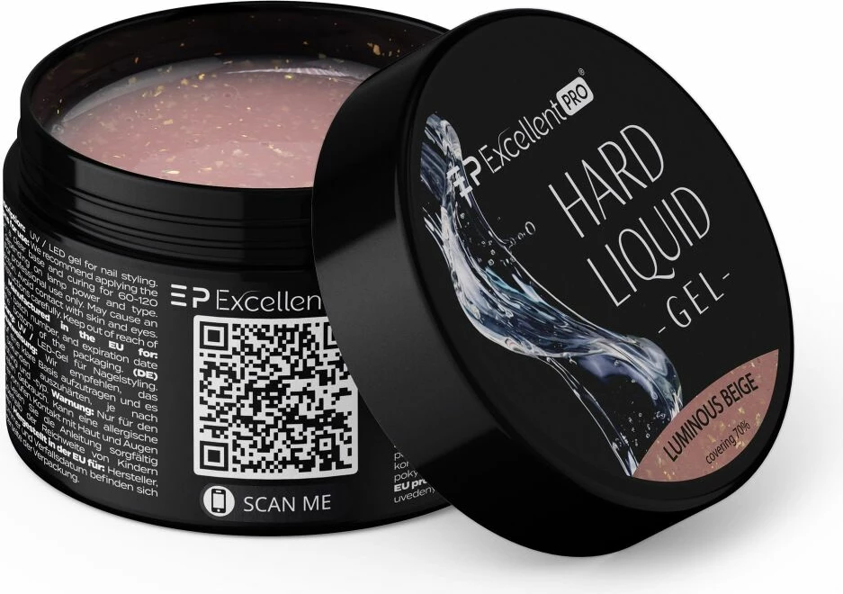 Xhel ndërtues për thonj për femra Excellent PRO Hard Liquid Gel Luminous Beige 15g
