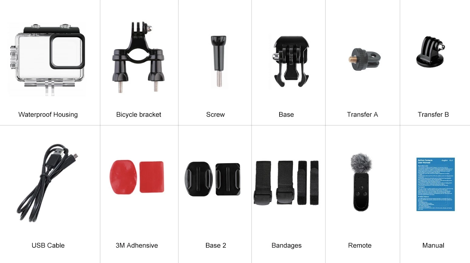 Kamerë aksioni Moye Venture 6K Duo 6K/50MP, dy ekran IPS 2.0\"+1.3\", EIS, Wi‑Fi, e zezë