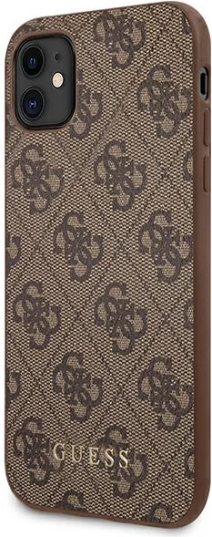 Mbështjellës Guess 4G Metal Gold Logo për iPhone 11/XR 6.1", Kafe