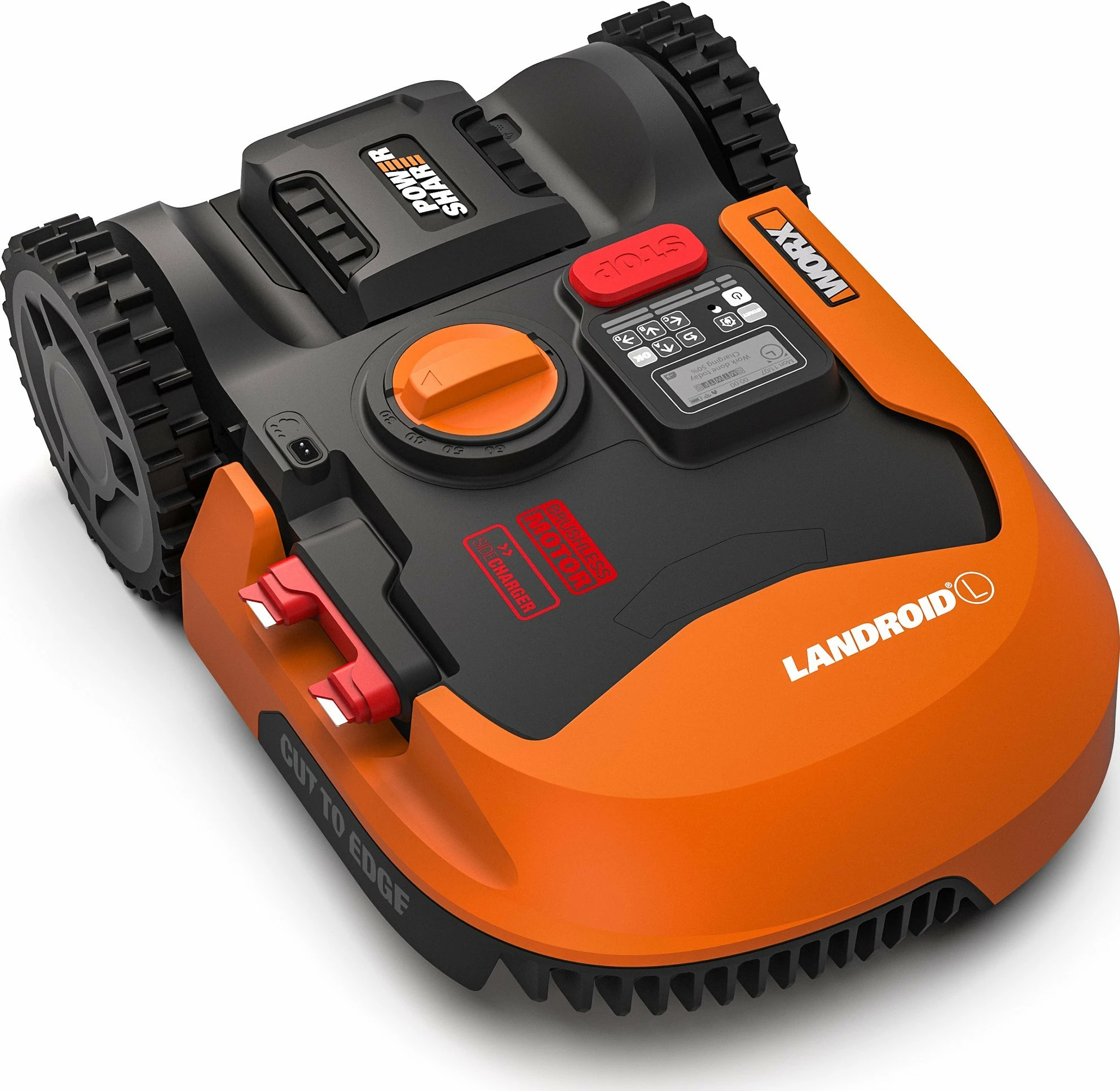 Robot kositës bari Worx Landroid L2000 WR155E 2000 m², bateri 5Ah, Wi‑Fi, portokalli/zi