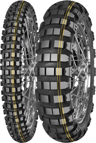 Gomë motoçiklete Mitas Enduro Trail XT+ Dakar 130/80B18 72R TL/TT M+S, 2 vija të verdha