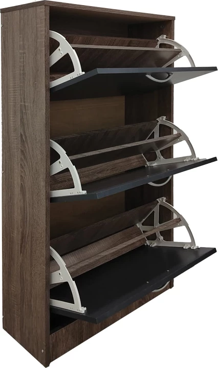 Raft këpucësh Savaz, ngjyrë antracit, 60x24x114cm