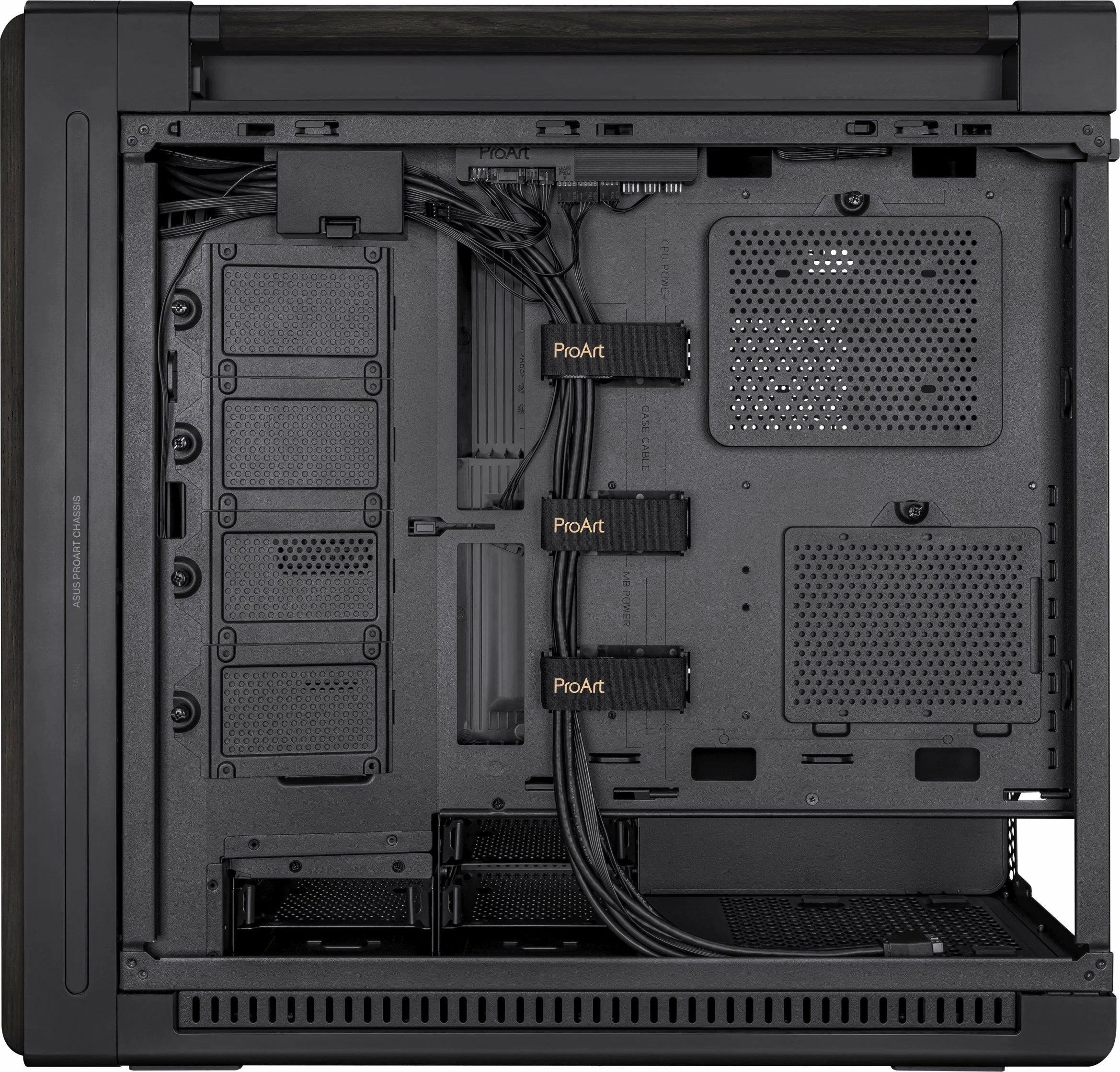 Kasë Asus ProArt PA602 Wooden (90DC00J0-B09020) Midi Tower, e-ATX/ATX, pa dritare, e zezë