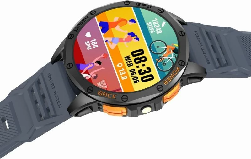 Smartwatch për meshkuj Gravity, rrip i zi dhe i kaltër