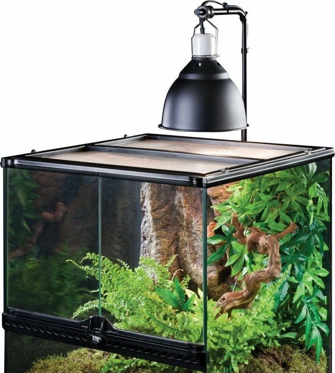 Mbajtëse llampë për terrarium Exo Terra Lamp Holder, 17.5 x 3.5 x 47.5 cm, e zezë