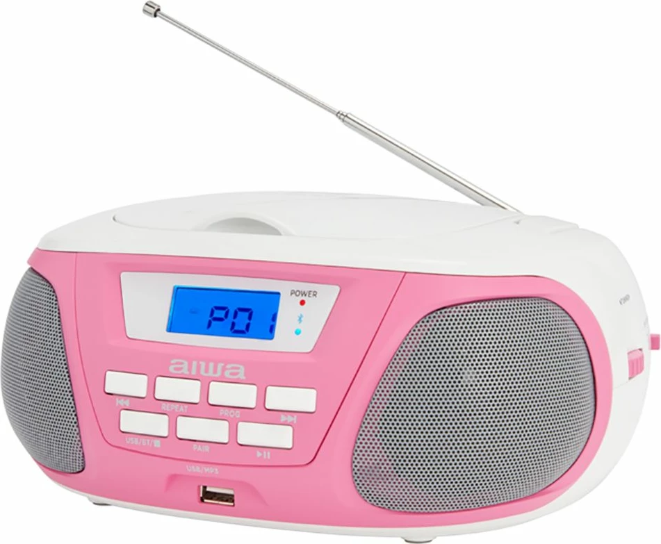 Radio Boombox Portativ me Bluetooth, CD dhe MP3 AIWA BBTU-300PK (Pembe)