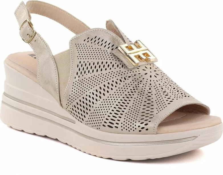 Sandale platforme për femra M. Daszyński 25144-4, të arta