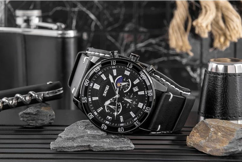 Orë dore për meshkuj Skmei, e zezë