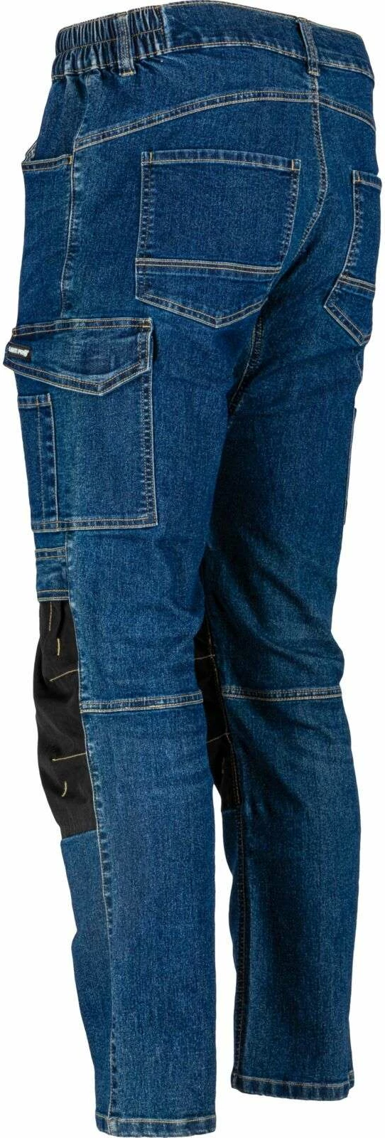 Pantallona xhins pune Lahti Pro L40550, slim fit stretch 280 g, madhësia M, të përforcuara, blu e errët