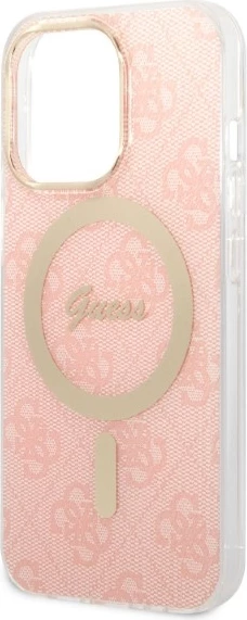 Set mbështjellës Guess GUBPP13XH4EACSP me karikues wireless për iPhone 13 Pro Max, rozë