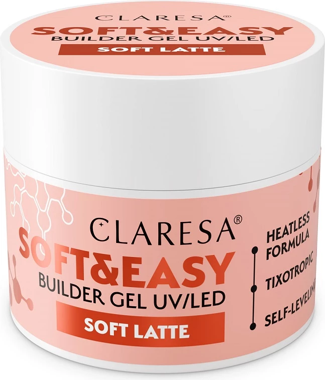 Xhel ndërtues për thonj Claresa Soft&Easy Builder Gel Soft Latte për femra, 12g