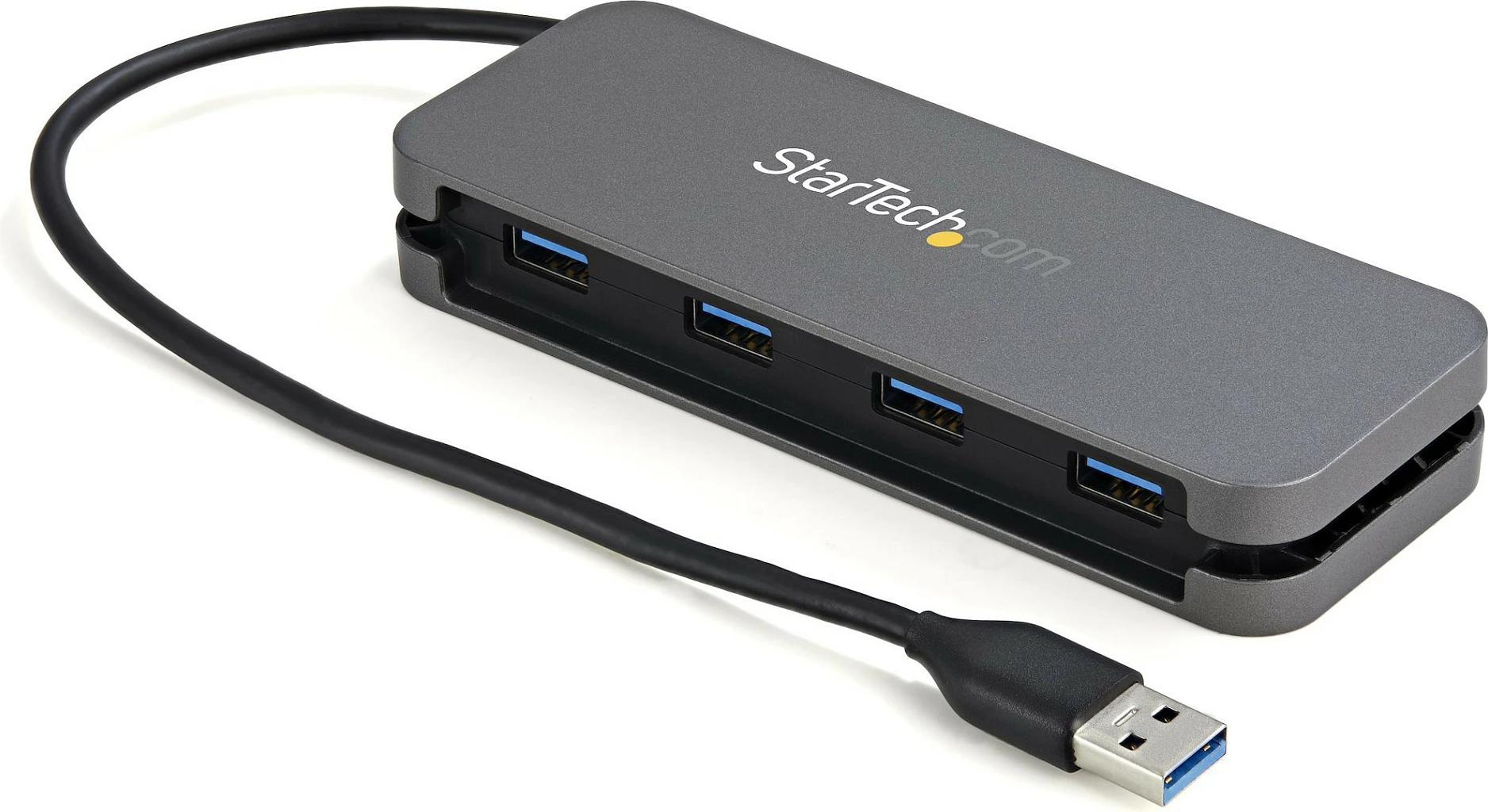 USB hub StarTech HB30AM4AB, 4x USB-A, USB 3.2 Gen 1 5Gbps, kabllo 28 cm, zi/hiri