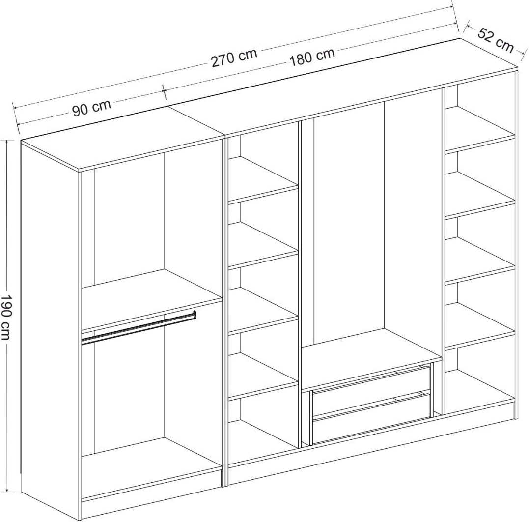 Dollap Skye Decor, ngjyrë e bardhë, Kale Country, 3846