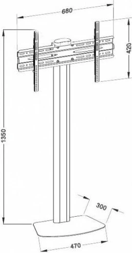 Mbajtëse TV dyshemeje Techly ICA-TR27 32"-55" 40 kg, e zezë