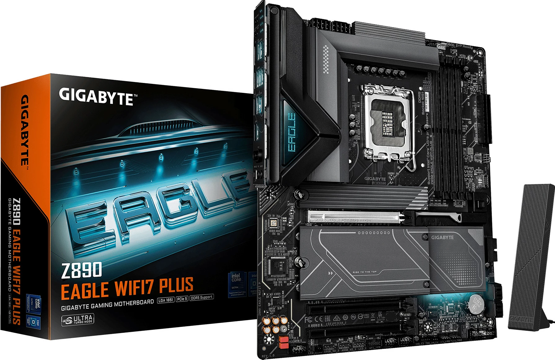 Pllakë amë Gigabyte Z890 EAGLE WIFI7 PLUS, LGA1851, 1xDP, e zezë/gri