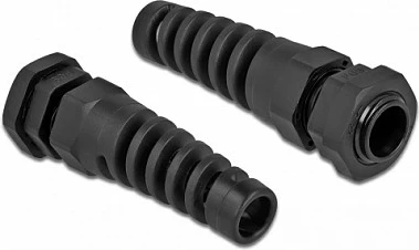 Glande kabllo DeLOCK PG9 me strain relief, IP68, 4-8 mm, e zezë