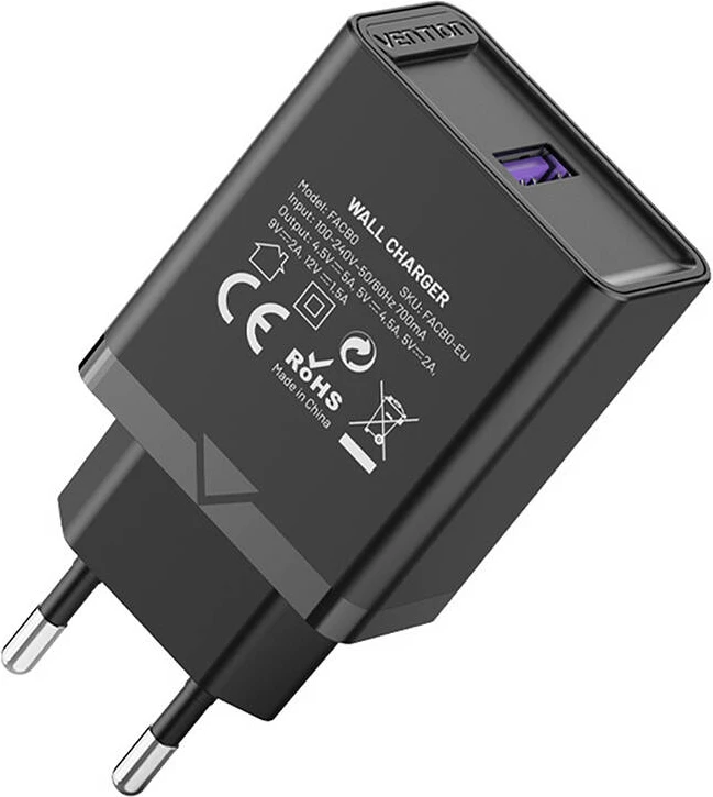 Karikues USB Vention FACB0-EU, 22.5W, i zi