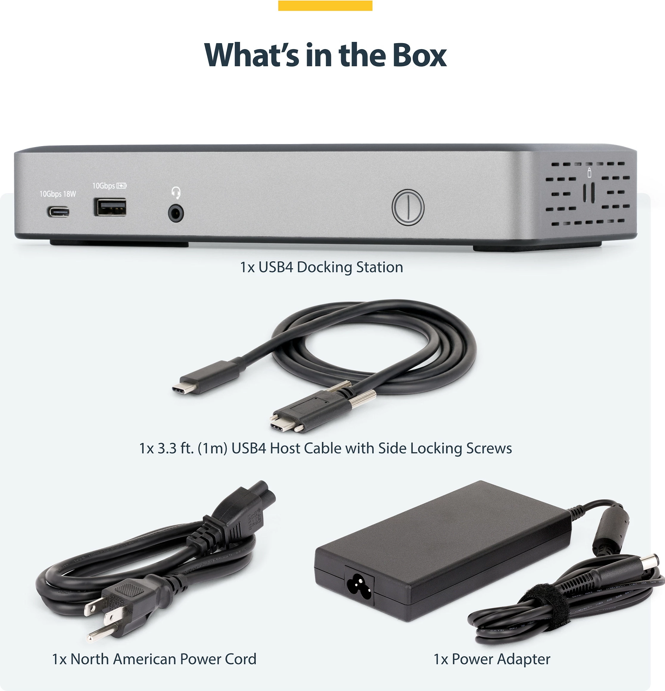 Docking station StarTech USB4 Triple-Monitor, 3x 4K@60Hz, 100W PD, 2.5GbE, 40Gbps, gri
