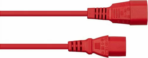 Kabllo zgjatëse rryme Kabelmeister IEC C14 në C13, 0.5 m, e kuqe