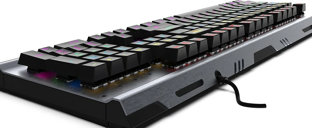 Tastierë mekanike gaming Incase IKG-444, RGB, full-size, layout gjerman, gri