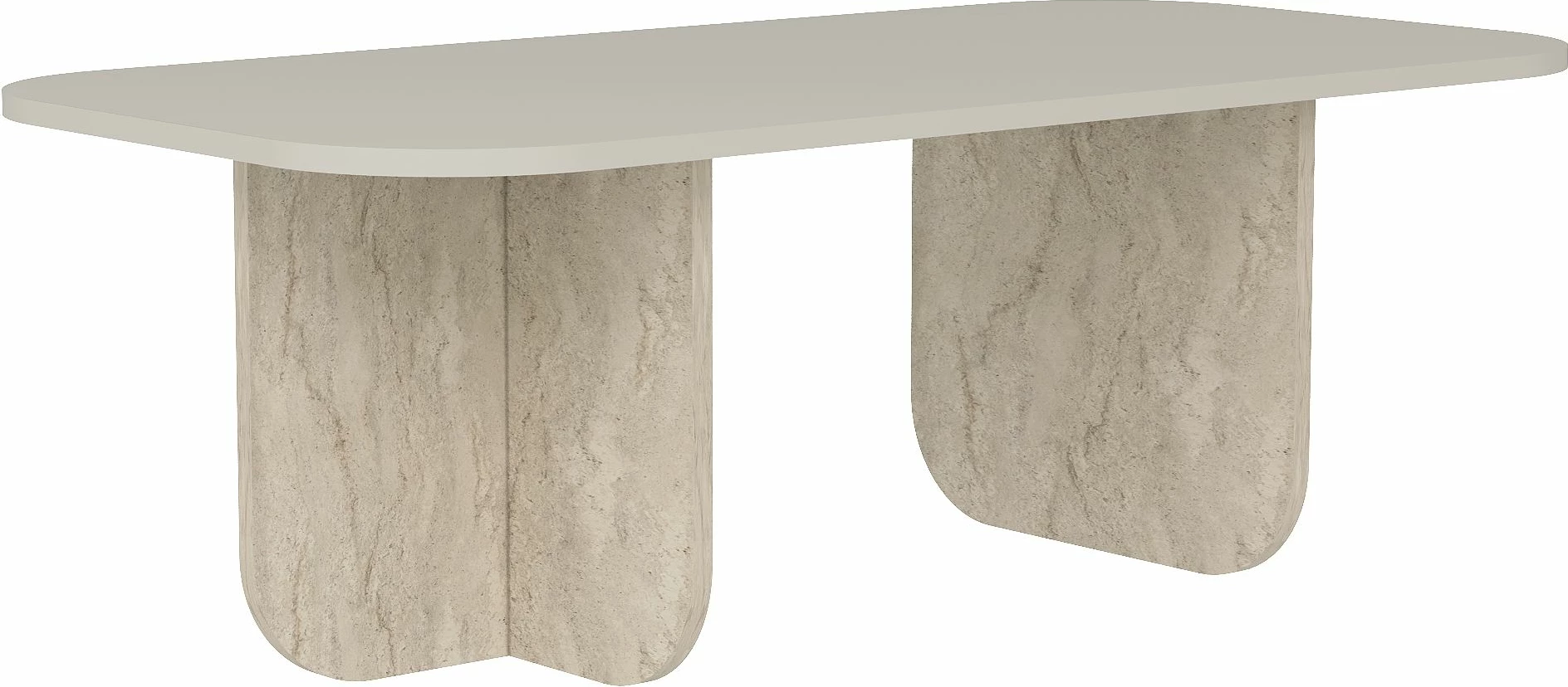 Tavolinë kafeje Skye Decor, ngjyrë sandstone dhe travertin