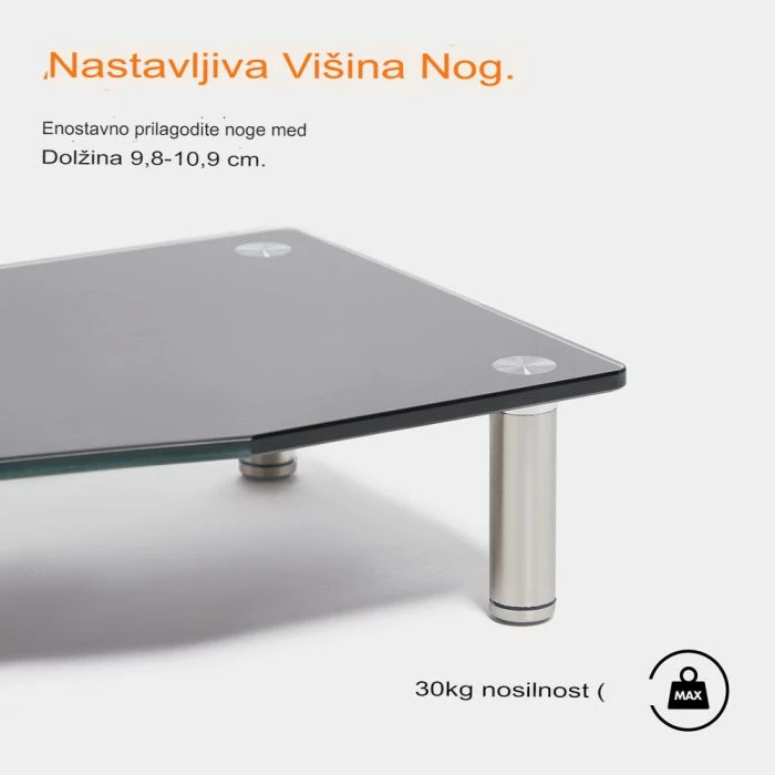 Mbajtëse monitori VONHAUS 3000294 XL 100 cm, xham i temperuar, deri 30 kg, për 2 monitorë, e zezë