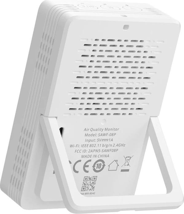 matës cilësie ajri Sonoff AirGuard SAWF-08P, CO2/temperaturë/lagështi, Wi‑Fi, LCD 3.73\", Matter, i bardhë
