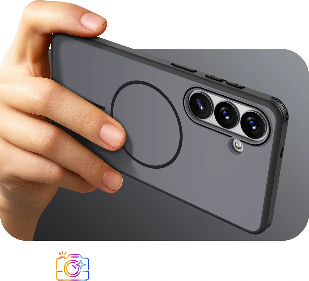 Mbështjellës Hurtel Hybrid Armor T për Samsung Galaxy A57, magnetik 2800 Gauss, TPU+PC, mbrojtje rënie deri 4.8 m, finish mat, i zi