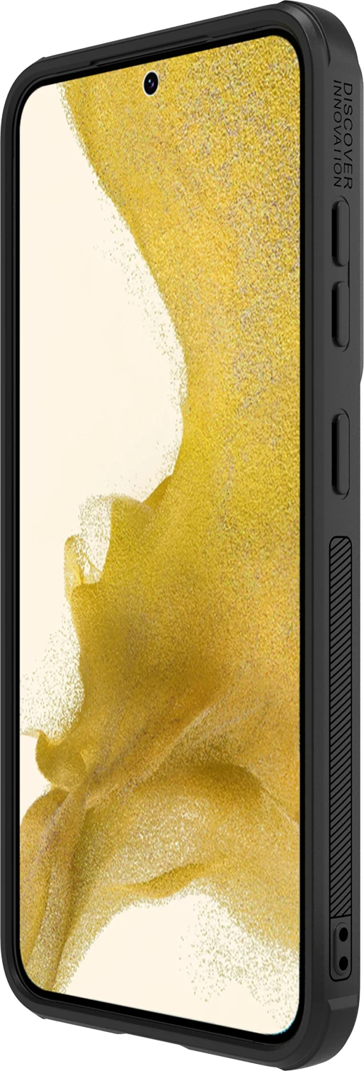 Mbështjellës Nillkin Synthetic Fiber S Case për Samsung Galaxy S23, me kapak kamere, i zi