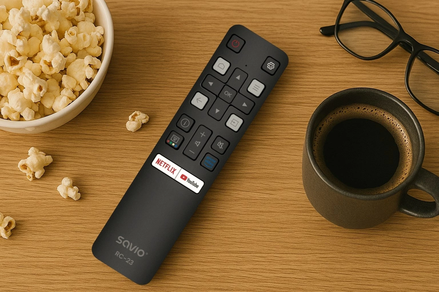 Telekomandë universale SAVIO RC-23 për TCL, e zezë
