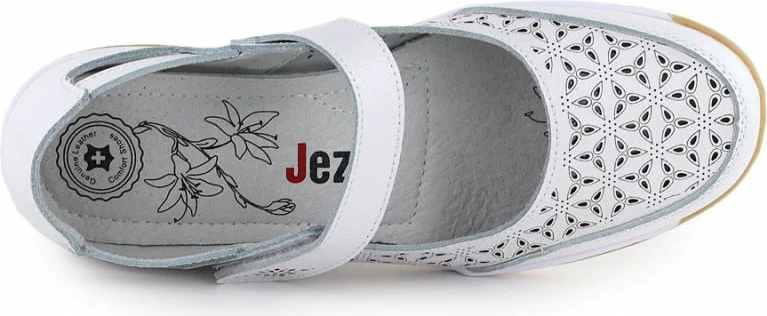 Këpucë lëkure për femra Jezzi, të bardha