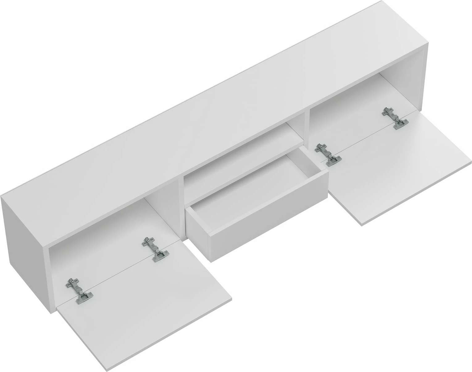 Komodë për TV Skye Decor, 1311-DROP-32, e bardhë, e zezë, e artë