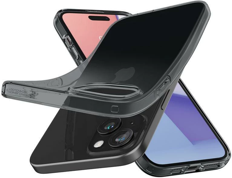 Mbështjellës Spigen Crystal Flex për iPhone 15 Plus, Gri-Transparent