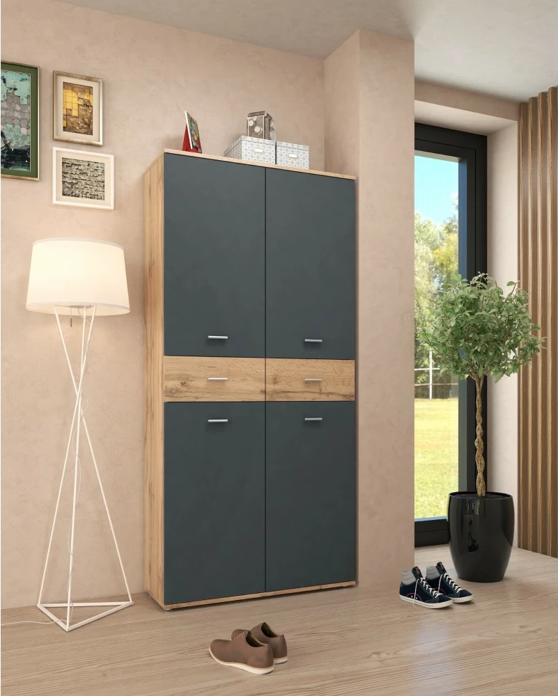 Dollap për këpucë Storea, antracit/artizan