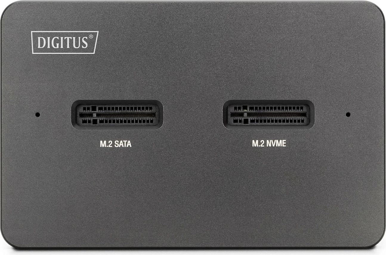 Docking station Digitus USB-C 3.2 Gen2, për M.2 NVMe/M.2 SATA SSD + lexues SD, 10Gbps, deri 4TB, e zezë